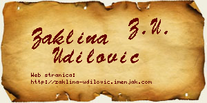 Žaklina Udilović vizit kartica